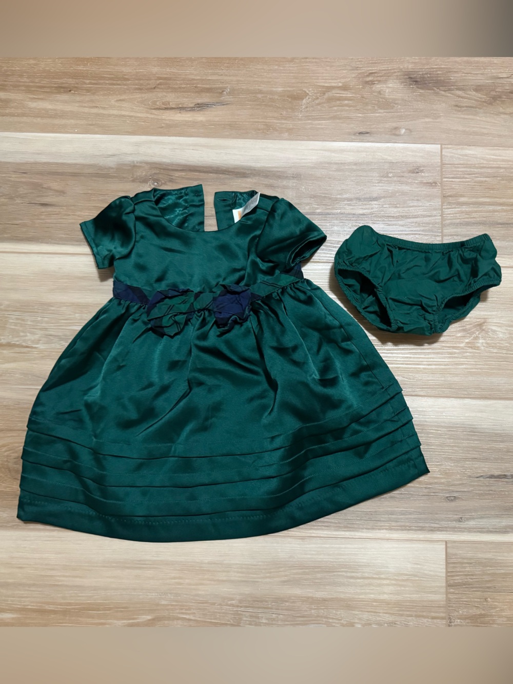 Gymboree dark green satin dress